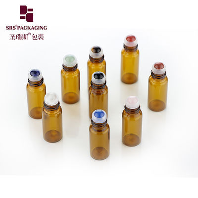 Buy BLP-3ML 3ML Perfume Amber Glass Roll On Bottle With Gemstone Ball online manufacture