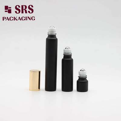 Buy Empty Matte Black Roll On Glass Bottle Colored 8ml For Perfume Fragrance Sample online manufacture