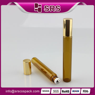 SRS PACKAGING 10ml Glass Roll On Bottle Empty Cosmetic Containers for essential oil