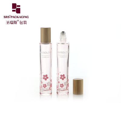 Buy Thick Bottom Molded Glass Roller Bottle Perfume Packing 15ML With Bamboo Cap online manufacture