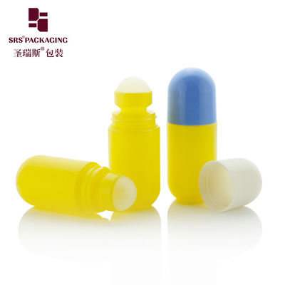 Buy RPPA-50ml Customized Yellow Roll On Bottle 50ml With Blue Cap For Deodorant Liquid online manufacture
