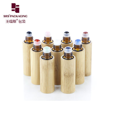 Buy BG-5ML Massage Bamboo Glass Gemstone Roller Bottle For Aromatheropy Oil online manufacture