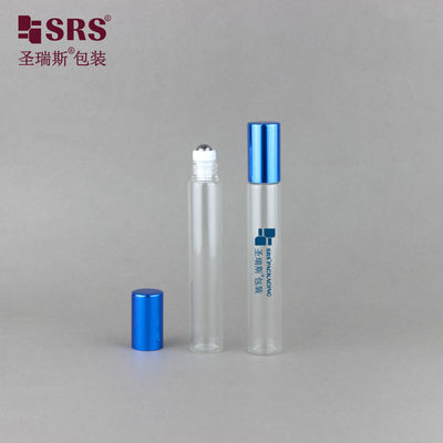 Buy BLP(S-A)-10ML Clear Steel Roller Ball Glass Bottle Thin Wall With Aluminum Metal Cap online manufacture