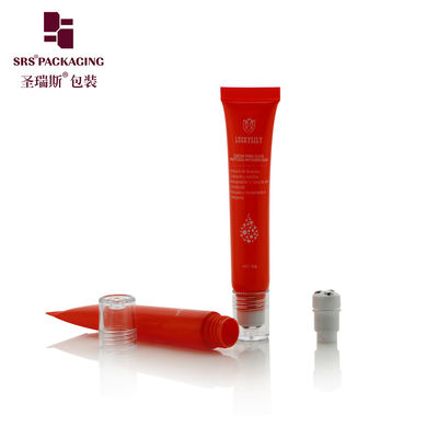 Buy Hot Red Injection PE 3 Steel Roller Ball Tube Squeezable D19mm 20ml For Eye Serum online manufacture