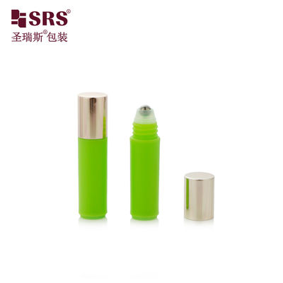 Buy RPA(S)-2ML Mini Slim Green Plastic Roller Bottle With Roller Ball Rose Gold Cap online manufacture