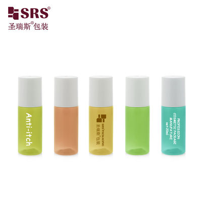 Buy 18-15ml 20ml Amber PET Cosmetic Roller Bottle With White Cap online manufacture