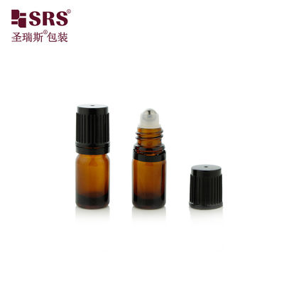 Buy BLPF-5ml Round Shoulder Blue Green Amber Glass Vial With Tamper Evident Cap With Glass Ball For Oil online manufacture