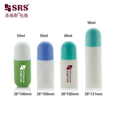 Buy 2oz 3oz White Roll On Deodorant Bottle With PP Plastic Cap And Roller Ball online manufacture