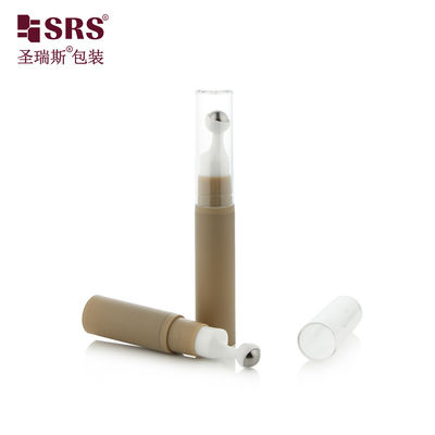 Buy A0031-10ML Empty Plastic Roll On Bottle Airless Clay Brown Coating With Clear Cap online manufacture
