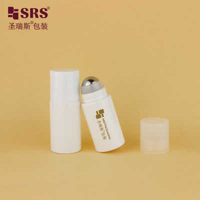 Buy PET30-50ML White PET Roll On Bottle With Screw Cap and Big Steel Roller Ball online manufacture
