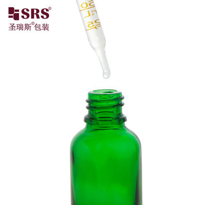 Buy D002-50ml Liquid Green Glass Dropper Bottle Leak Proof for Essential Oil online manufacture