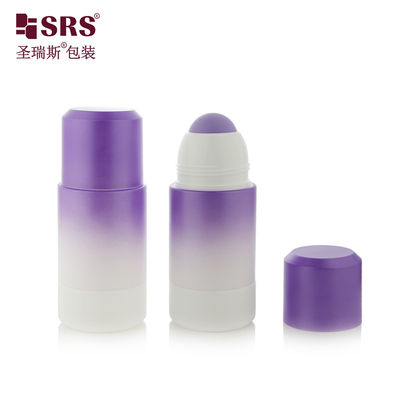 Buy RPPE(P)-75ML factory direct sale Empty Perfume Branding White Purple Gradient Refillable Roll On Bottle With Logo Printing with purple hollow roller ball online manufacture