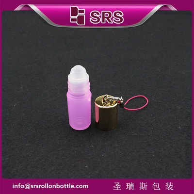 Buy SRS Empty Cosmetic Plastic Roll On Bottle 3ml Mini Pink Color With Hook online manufacture