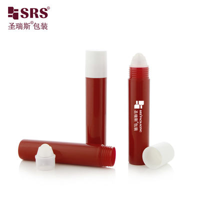 Buy Personal Care Cosmetic Packaging Custom Glossy Mould Red Plastic Roller Bottles with White Cap 20ml Primary Packaging online manufacture