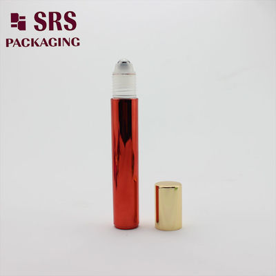 Buy SRS Empty Eye Cream Plastic Roll On Bottle Metalized Red Color 15ml online manufacture