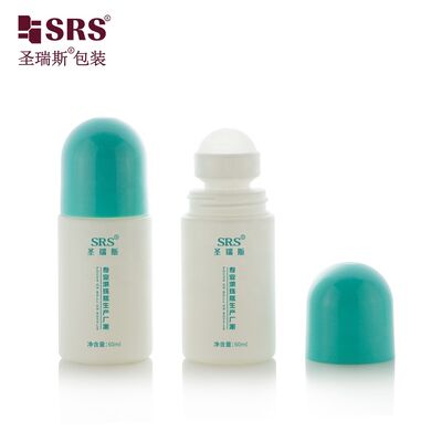 buy Wholesale 60ml White Custom PP Round Roll on Deodorant Bottle Gel Container online manufacture
