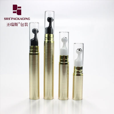 buy Luxury Plastic 5ml 10ml 12ml 15ml Eye Gel Cream With Metal Ball Airless Plastic Bottle Roller Cosmetic Packaging online manufacture