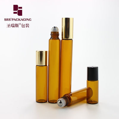 Buy Empty Amber Perfume Glass Roll On Bottle 3ml 5ml 10ml With Metal Roller Ball online manufacture