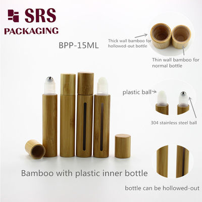 Buy SRS Empty Cosmetic Real Bamboo Plastic Roll On Bottle 5ml 8ml 10ml 15ml online manufacture