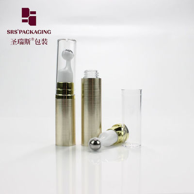 Buy Empty plastic cosmetic gold color 5ml 10ml 12ml 15ml mini eye cream roller bottle online manufacture