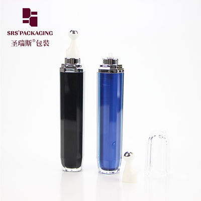 Buy SRS Cosmetic Acrylic Eye Serum Empty Roll On Bottle Black 15ml With Clear Cap online manufacture