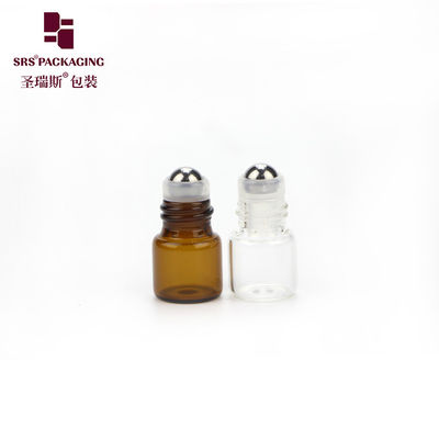 Buy Cosmetic Perfume Amber Glass Roller Bottle Empty Mini 1ml With Thin Wall online manufacture