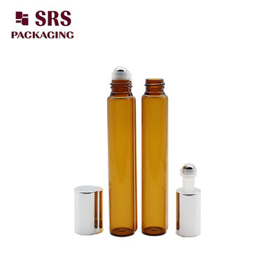 Buy Empty Perfume Amber Glass Roller Ball Bottle 10ml With Aluminum Cap online manufacture