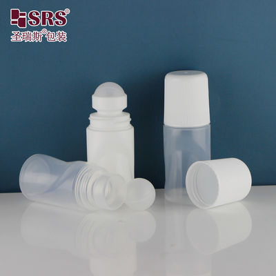 Buy RPPB-50ml White Roll On Aromatherapy Bottles Empty Clear With White Screw Cap online manufacture