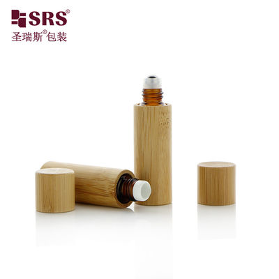 Buy Cosmetic Glass Bamboo Roll On Bottle 5ml For Essential Oils Perfume online manufacture