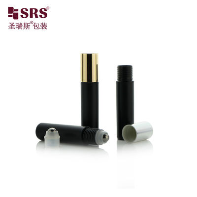 10ml Frosted Black Roller Bottle for Perfume Empty Eye Serum Roll on Bottle with Metal Roller Ball Factory Sale