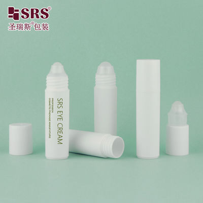 20ml White Plastic Roll On Bottle for Essential Oil or Perfume with Screw on Cap and Smooth Surface