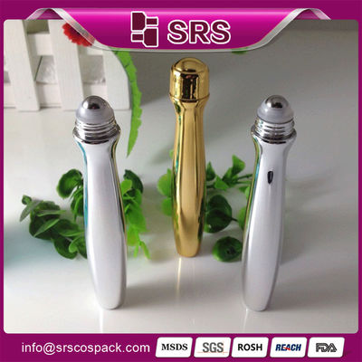 15ml plastic roll on container with Aulinum cap for personal care, stainess steel roller b
