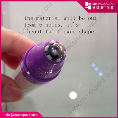 SRS AY-10ml new design ailess pressed 6 flowers outer roll-on bottle for eye cream