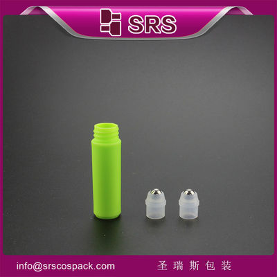 Green Plastic Roll On Bottle with Secure Seal Pharmaceutical Grade Leak proof 5ml Perfume Roller Bottle