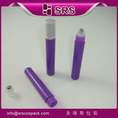 cylinder plastic bottle ,8ml purple plastic bottles empty for sale