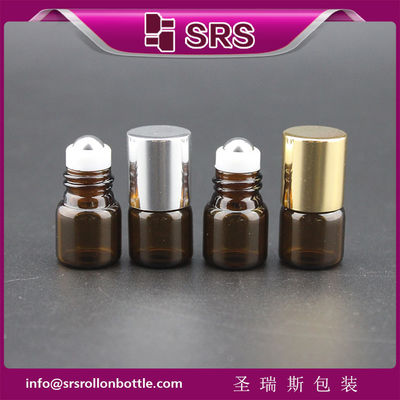 manufacturer glass roller bottle and 1ml amber glass roll on pen for steel ball