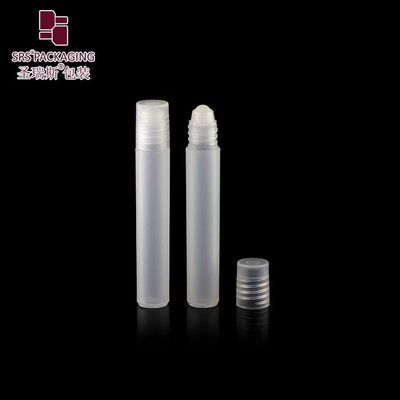 8ml White Plastic Roll On Bottle for Essential Oil Matte Finish Screw on Cap Logo Printing Available