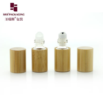 BG-2ML Empty Cosmetic Bamboo Roller Bottle With Stainless Steel Metal Ball Mini Perfume Oil Packaging