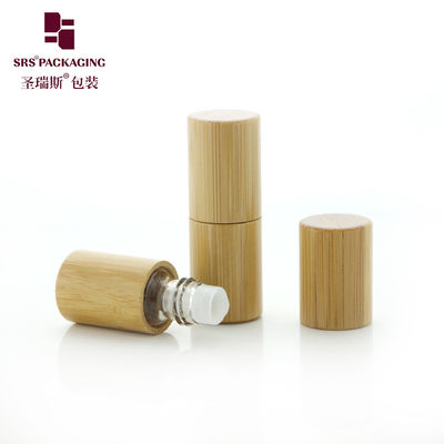 BG-2ML Real Natural Bamboo Roll On Bottle Inner Glass Bottle For Aroma Perfume Oil Glass Roller Ball Applicator