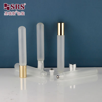 BLP(S-A)-10ML Frosted Clear Round Bottom Tube Glass Roller Bottle For Perfume Oil