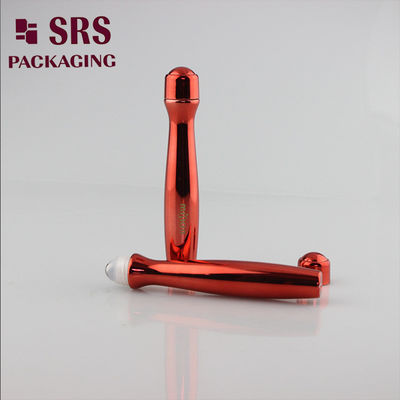 SRS packaging plastic eye serum 15ml red color PETG roll on bottle
