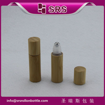 SRS 5ml bamboo roller ball bottle, bamboo plastic eye cream bottle