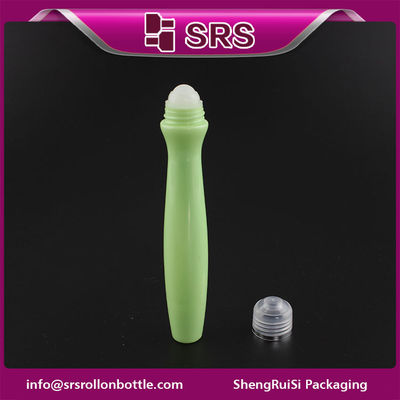 SRS packaging plastic 15ml green color PETG roll on bottle with plastic ball