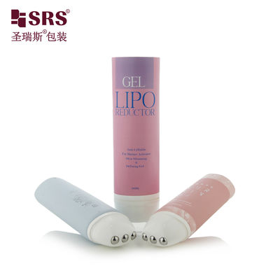Oval Shaped PE 3 Steel Roller Ball Applicator Tube D50mm For Massaging Gel Serum