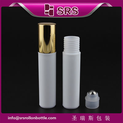 SRS high quality manufacturer white color 10ml perfume roller ball bottle
