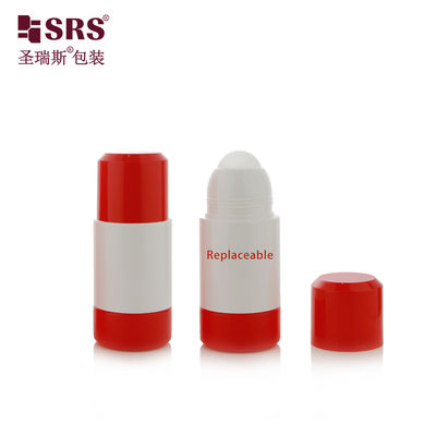 50ml 75ml Round Design Double Wall Empty White Roll On Bottle Primary Package for Pain Relief Gel with Matte Frosted Mould
