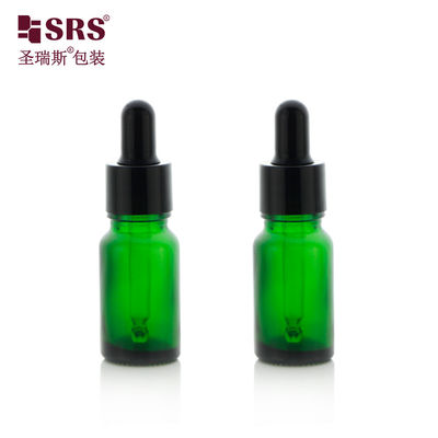 D001-20ml Empty Green Glass Bottle Container With Black Plastic Dropper Cap Glass Pipette For Hair Oil Essential Oil