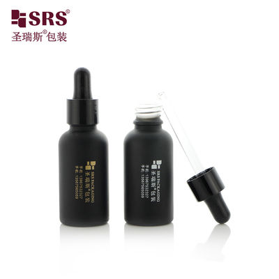 Black Plastic Dropper Glass Bottle 5ml 10ml 15ml 20ml 30ml 50ml 100ml For Oil