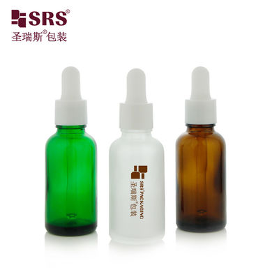 Fragrance Oil Empty Glass Dropper Bottles With Glossy Rubber Screw Cap