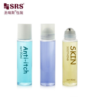 PET30-90ML Clear PET Steel Roller Applicator Bottle For Cooling Gel